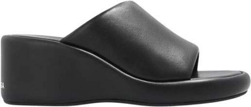 Balenciaga Logo Sliders voor zomerstijl Black Dames