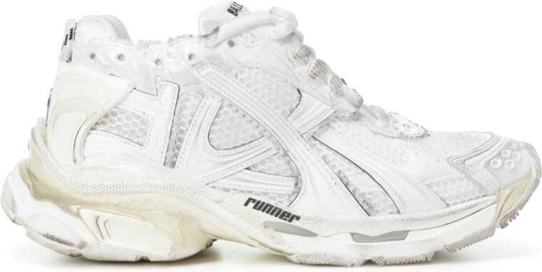 Balenciaga Wit Mesh Nylon Runner Sneakers White Dames