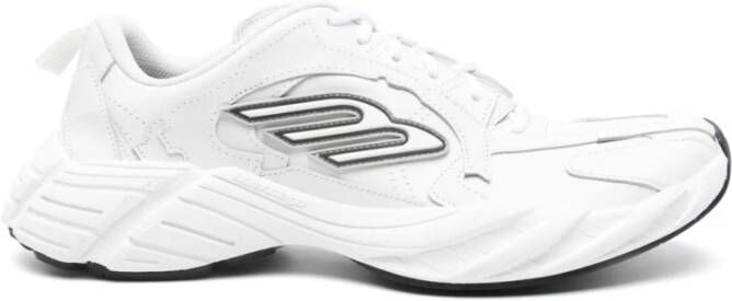Balenciaga Witte Leren Sneakers met Zichtbare Stiksels
