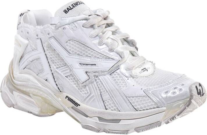 Balenciaga Witte Nylon en Mesh Sneakers White