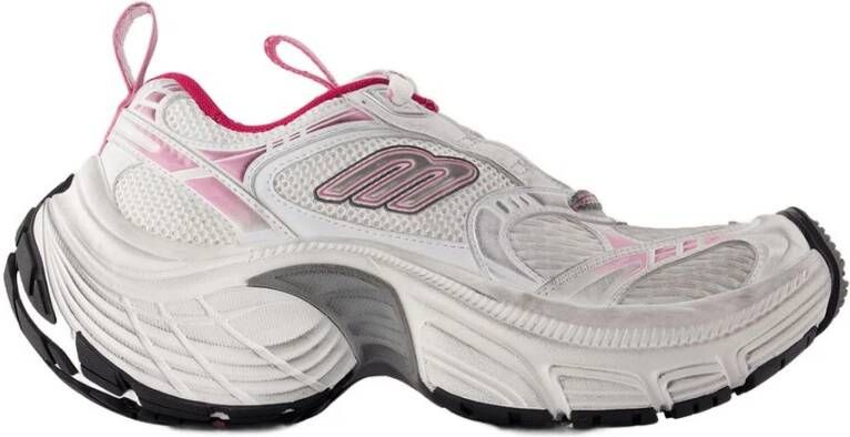 Balenciaga Witte synthetische sneakers met wilde rubberen zool