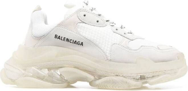 Balenciaga Witte Triple S Sneakers met Transparante Zool White Dames