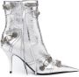Balenciaga Gestikte puntige enkellaarsjes met hak Grijs Dames - Thumbnail 1