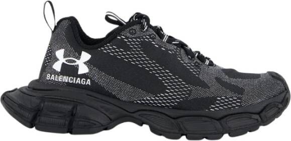 Balenciaga Zwarte Gebreide Sneakers met Reflecterende Details