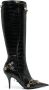 Balenciaga Zwarte Krokodil Effect Puntige Laarzen Black Dames - Thumbnail 1