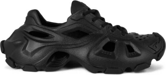 Balenciaga Zwarte Lace-up Cut-Out Sneakers Black Dames