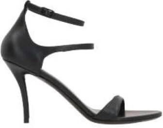 Balenciaga Zwarte Leren Amandelteen Sandalen Black Dames