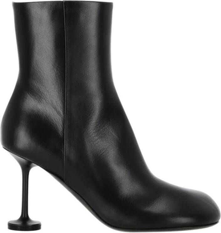 Balenciaga Zwarte Leren Rits Enkellaarzen