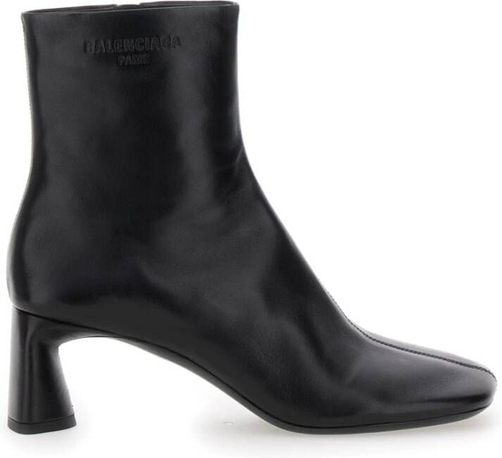 Balenciaga Zwarte Leren Vrouwenlaarzen met Vierkante Neus