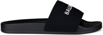 Balenciaga Zwarte Logo Slides Black Heren