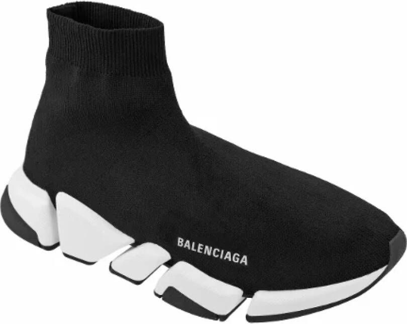 Balenciaga Zwarte Witte Speed 2.0 Sneaker voor Heren Black Heren