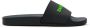 Balenciaga Zwarte Rubberen Slippers met Groen Logo - Thumbnail 1