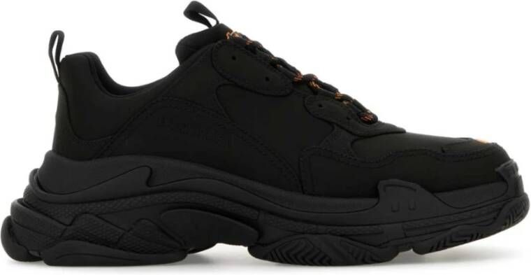 Balenciaga Zwarte Satijnen Triple S Sneakers