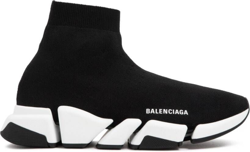 Balenciaga Zwarte Sneakers met 3D Gebreid Bovenwerk