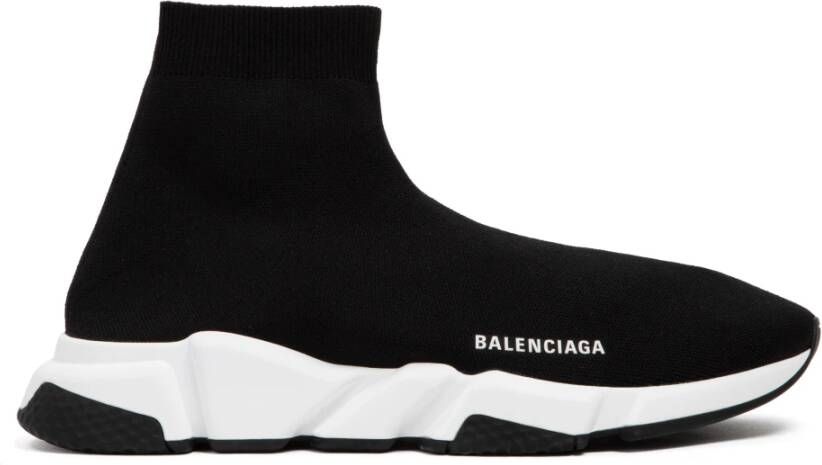 Balenciaga Zwart Witte Speed.2 Sok-Style Sneakers Black