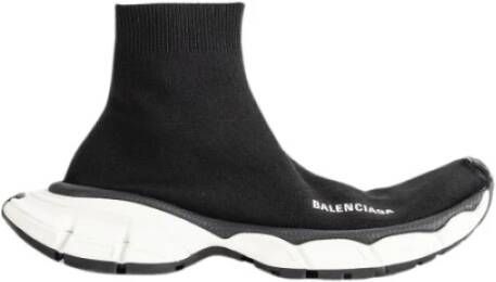 Balenciaga Zwarte sok van gerecycled mesh met logo Black Dames