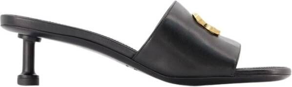 Balenciaga Zwart Goud Heeled Mules Black Dames