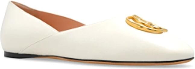 Bally Gerry Ballerinas met Gouden Metalen Detail White Dames