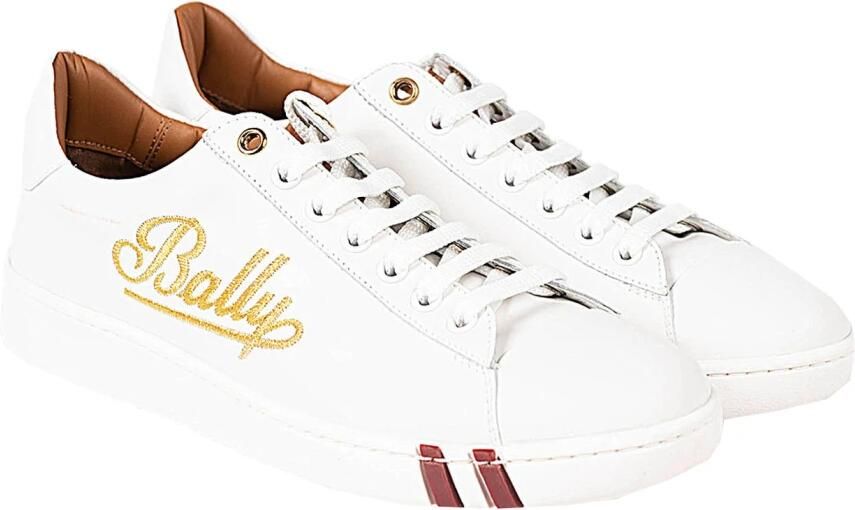 Bally Branded Sneakers Hoogwaardig leer Ronde neus Wit Dames - Foto 3