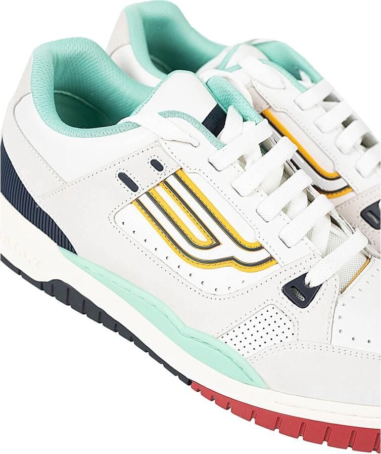 Bally Geperforeerde Vetersneakers voor Heren Wit Heren