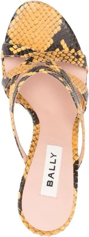 Bally Gele Snakeskin Print Leren Muiltjes - Foto 3