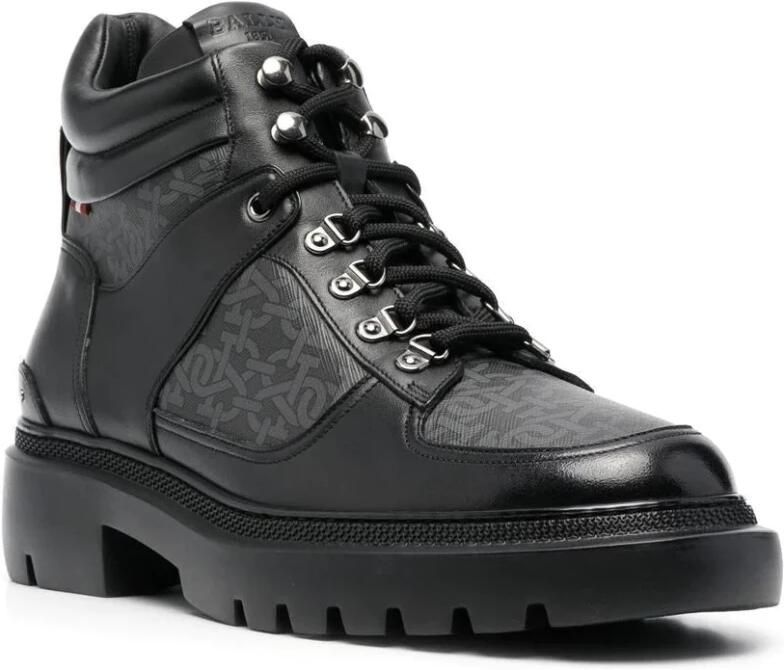 Bally Zwarte Kalf Enkellaarzen Black Heren