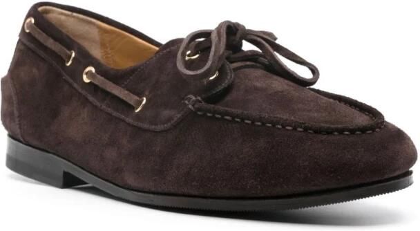 Bally Suède Veterschoenen met Lage Hak