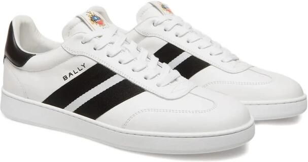 Bally Witte Leren Sneakers met Zwarte Strepen