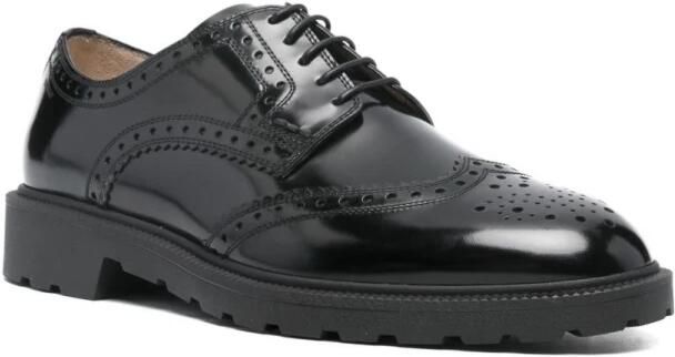 Bally Zwarte Leren Brogue Veterschoenen