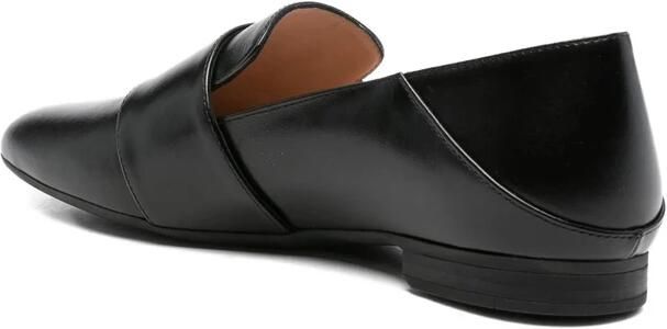 Bally Zwarte Leren Instap Platte Schoenen