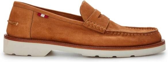 Bally Multicolor Suede Slip-On Loafers Brown Heren