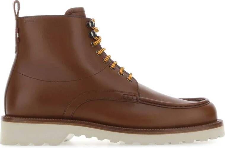 Bally Bruine Leren Enkellaarzen Bruin Heren