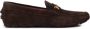 Bally Bruine Suède Loafers met Gouden Logo - Thumbnail 1
