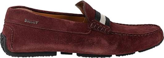 Bally Comfortabele Suède Loafers Red Heren