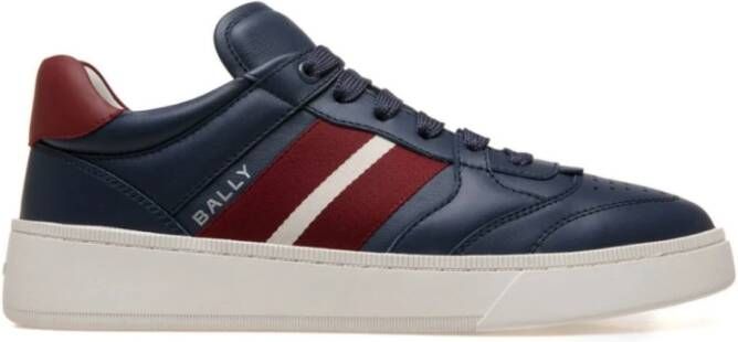 Bally Geperforeerde Leren Sneakers Blue Heren