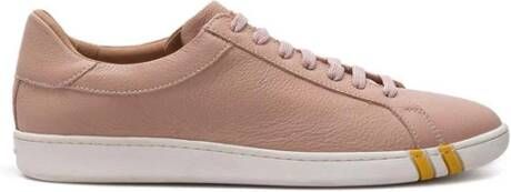 Bally Elegant Pink Cotton Leather Sneakers Pink Dames