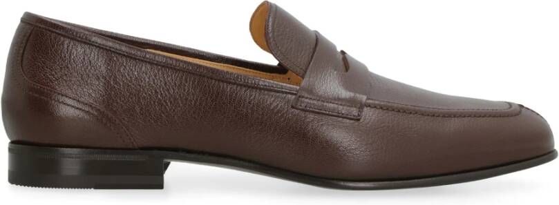 Bally Korrelig Leren Loafers Brown Heren