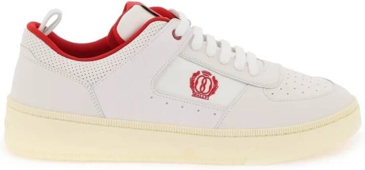 Bally Leren Riweira Sneakers met Geperforeerde Details White Heren