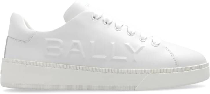 Bally Witte Leren Logo Sneakers White Heren