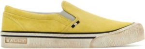 Bally Pastelgele Suede Leroy Slip Ons Geel Heren