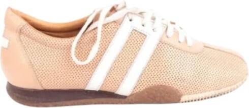 Bally Pre-owned Leather sneakers Beige Dames