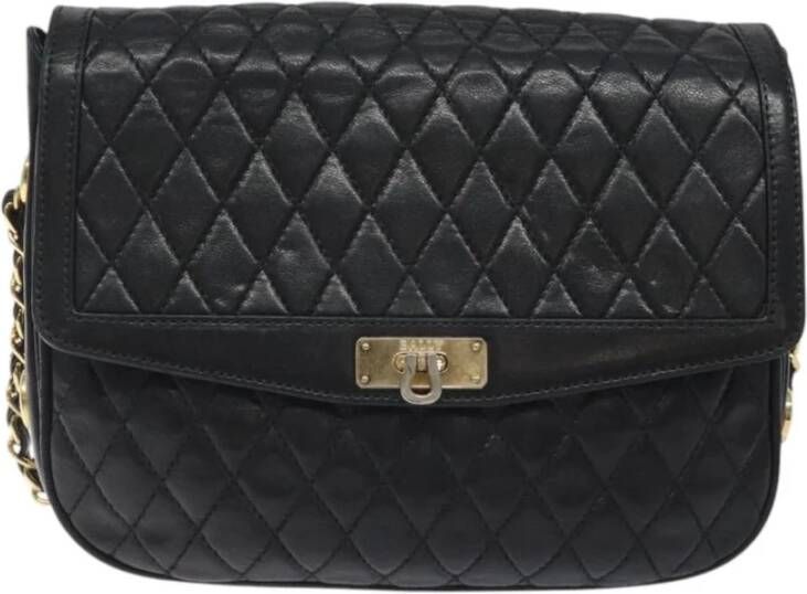 Bally Pre-owned Tweedehands Gewatteerde Leren Schoudertas met Kettingriem en Draaislot