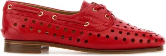 Bally Rode Leren Feest Veterschoenen Loafers