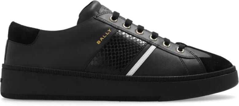 Bally Zwarte Leren Sneakers Black Heren
