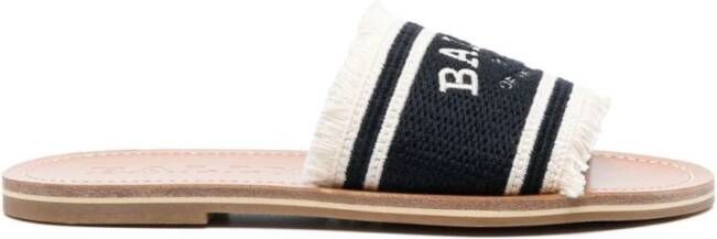 Bally Zwarte Sandalen met Logo Borduursel Zwart Dames