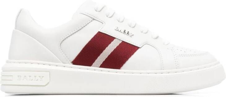 Bally Witte Sneakers Regular Fit Geschikt voor Alle Temperaturen 100% Leer White Heren