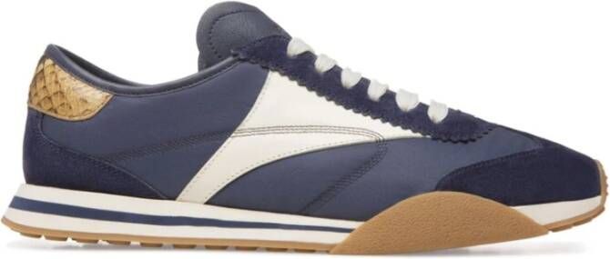 Bally Sonney Panelled Suède Sneakers Blue Heren