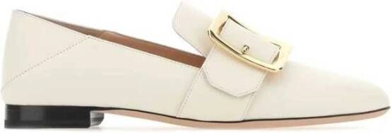 Bally Vierkante gesp loafers White Dames