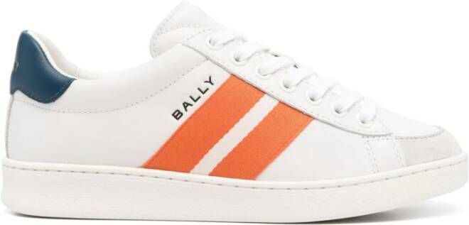 Bally Witte Veterschoenen Platte Zool