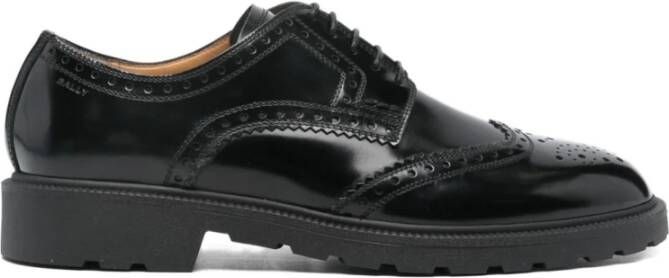 Bally Zwarte Leren Brogue Veterschoenen - Foto 2